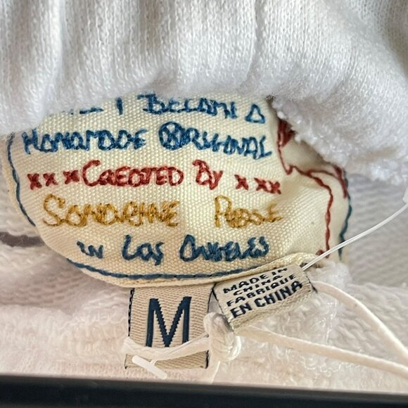 Free People Sandrine Rose Crouch White Sweatpants Cropped Medium NWT - Picture 5 of 5